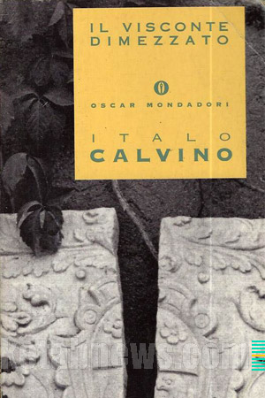 طرح روي جلد کتاب طراحي گرافيک هنر نقاشي پرتره جلد خوشگل جلد زيبا ویکنت دو نیم شده ایتالو کالوینو