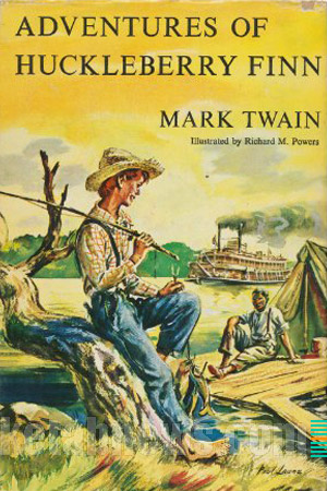 طرح روي جلد کتاب طراحي گرافيک هنر نقاشي پرتره جلد خوشگل جلد زيبا هکلبری فین مارک تواین