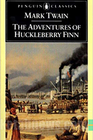 طرح روي جلد کتاب طراحي گرافيک هنر نقاشي پرتره جلد خوشگل جلد زيبا هکلبری فین مارک تواین