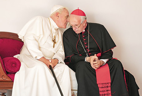 دو پاپ The Two Popes Jonathan Pryce Pope Francis Anthony Hopkins (Pope Benedict) Anthony Hopkins